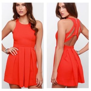 LuLu’s Test Drive Red Orange Dress
